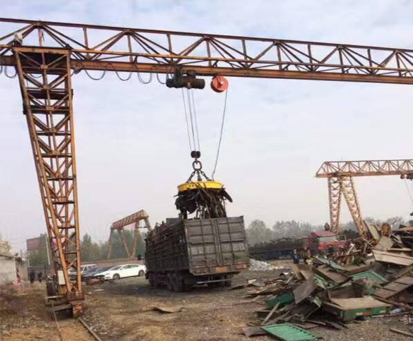 二手雙梁電磁盤龍門吊不易退磁怎么辦？